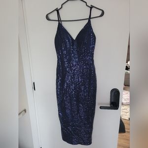 Windsor Navy Blue Sequin Midi Dress